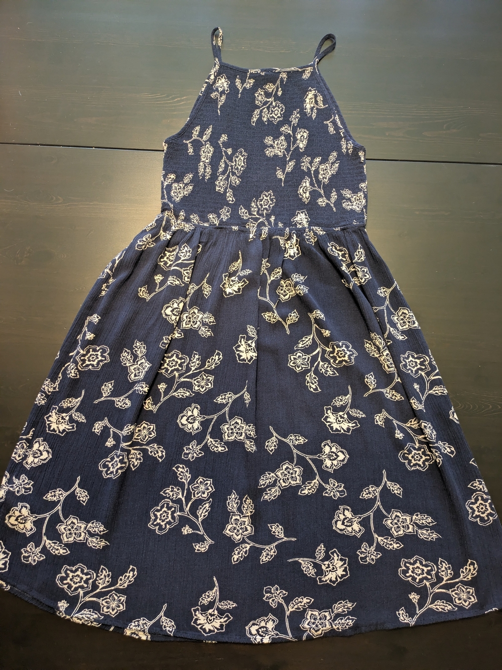 C&C California Navy Floral Midi Dress